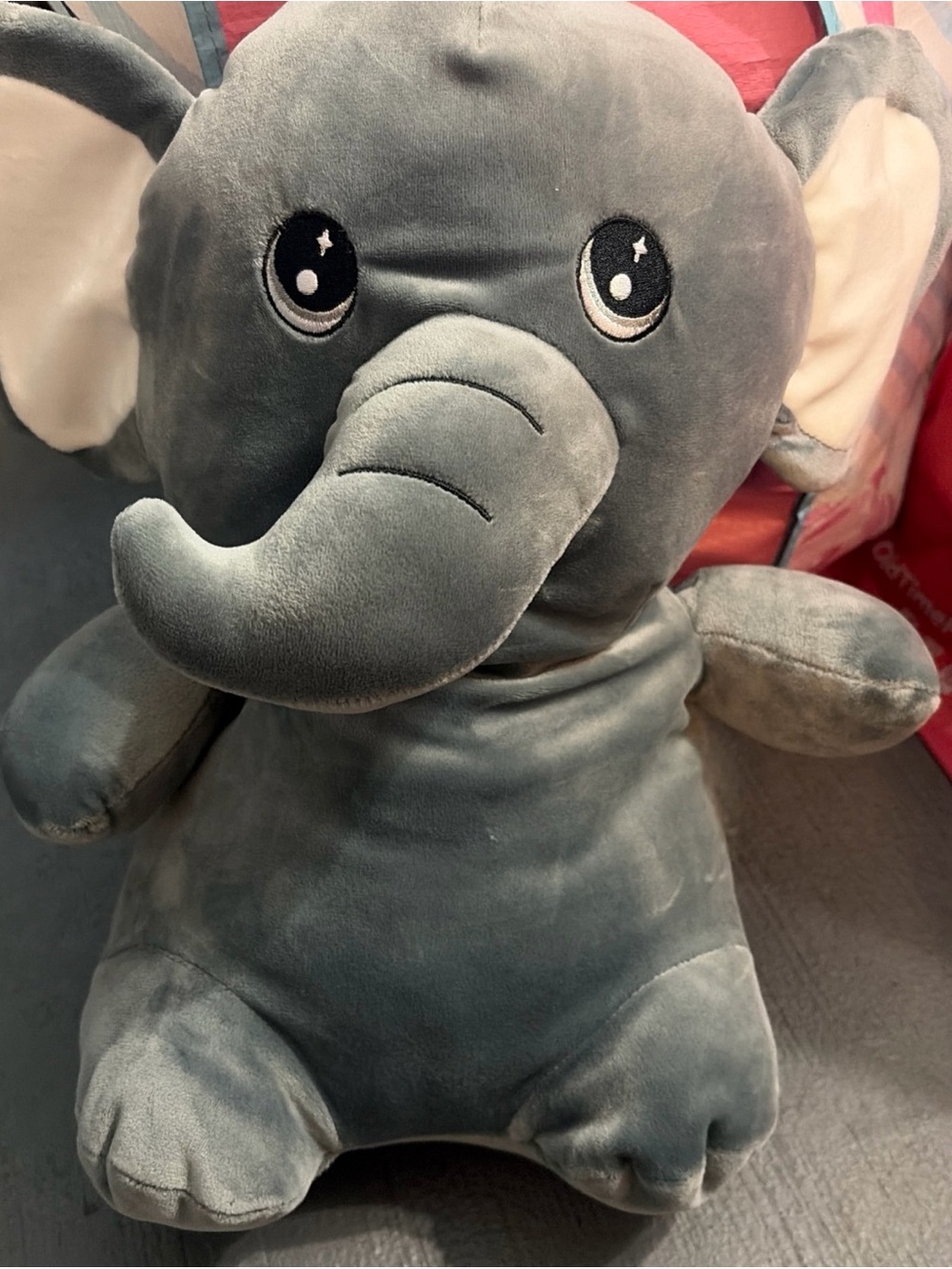 Gray Plush Elephant Decorative Pillow Plush
